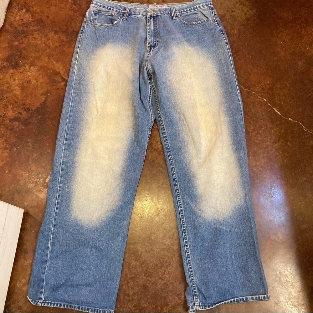 Men’s Tank Baggy Denim Faded Jeans